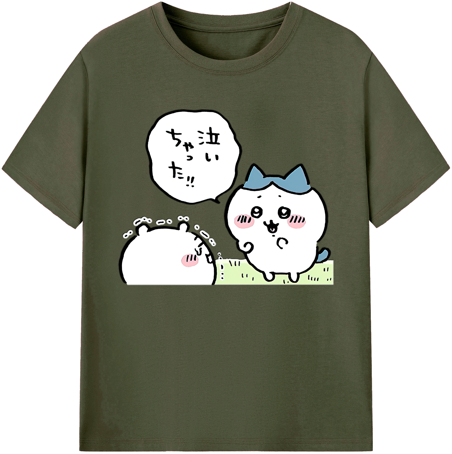 （画像用） ちいかわ ハチワレ Chii-kawa hachiware 綿100％ メンズ半袖Tシャツ｜肌触りやわらか＆通気性